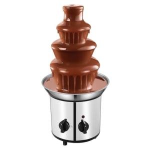 4 Tier Chocolate Fountain Party Fountain, Stainless Steel Electric Chocolate Fondue Fountain Machine for Birthday Party Wedding