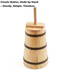 Butter Churner Old Fashioned Wooden-Style, 30 cm Tabletop Manual Dash Churn, 3 L / 3.2 Qt Capacity, Removable ~40 cm Plunger, Farmhouse Butter Maker for Home Kitchen, Hand-Operated Easy-Clean
