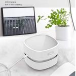 ODISTAR Desktop Vacuum Cleaner,Mini Table dust Sweeper Energy Saving with auto Power-Off Function,High Endurance up to 400 mins,Cordless&360º Rotatable for Keyboard/Home/Office (White USB Charging)