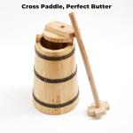 Butter Churner Old Fashioned Wooden-Style, 30 cm Tabletop Manual Dash Churn, 3 L / 3.2 Qt Capacity, Removable ~40 cm Plunger, Farmhouse Butter Maker for Home Kitchen, Hand-Operated Easy-Clean