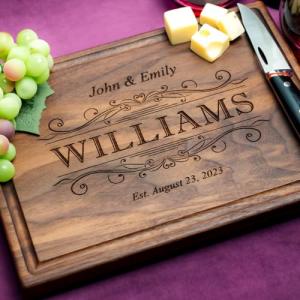 Engraved Wood Cutting Board – Perfect Wedding Gift