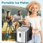 EUHOMY Ice Maker Countertop, Portable Ice Machine with Carry Handle, 26lbs Per Day, 9 Cubes in 6 Mins, Auto-Cleaning, with Basket and Scoop, for Home, Kitchen, Camping, RV