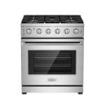 Empava 30 Inch Gas Range with True Convection, 4.55 Cu. Ft Oven, 18,000 BTU Power Burner for Searing, 5 Sealed Burners Cooktop, Convertible NG/LP, Stainless Steel, CSA Certified