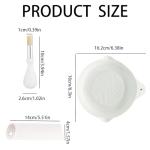 Ceramic Grater Plate for Ginger, Garlic, Onion, Cheese, Lemon, Chocolate, Vegetables and Fruits in Kitchen, White Garlic Grater with Peeler and Brush, Large