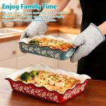 Acshio 2 Pack Ceramic Baking Dishes, Large Rectangular Casserole Dish Lasagna Pan for Oven, Nonstick Deep Serving Dishes Roaster Bakeware Sets for Cooking, Home, Kitchen