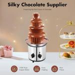 4 Tier Chocolate Fountain Party Fountain, Stainless Steel Electric Chocolate Fondue Fountain Machine for Birthday Party Wedding