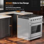 Empava 30 Inch Gas Range with True Convection, 4.55 Cu. Ft Oven, 18,000 BTU Power Burner for Searing, 5 Sealed Burners Cooktop, Convertible NG/LP, Stainless Steel, CSA Certified