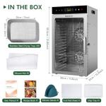 Food Dehydrator Machine 18 Stainless Steel Trays 1000W Commercial Food Dehydrator with 24H Digital Timer LED Temperature Control Food Dryer Beef Jerky Maker for Dehydrated Meat Fruit Herb