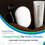 Toothbrush Sanitizer Case, Portable & Rechargeable Tooth Brush Holder with Stand, Fits Most Manual & Slim Electric Toothbrushes, Compact Design for Travel, Wall & Countertop Use