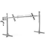 onlyfire Stainless Steel Pig Lamb Roaster with 15W 110V Powerful Motor, Spit Rotisserie Kit with Adjustable Height Stand for Outdoor Cooking, Camping, Holds Up to 132LBS