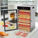 Food Dehydrator Machine 18 Stainless Steel Trays 1000W Commercial Food Dehydrator with 24H Digital Timer LED Temperature Control Food Dryer Beef Jerky Maker for Dehydrated Meat Fruit Herb