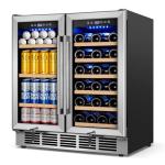 30" Wine and Beverage Refrigerator - Dual Zone Wine and Beverage Cooler, Under Counter/Freestanding Wine and Beer Fridge Holds 29 Bottles & 110 Cans - Ideal for Home, Bar, and Office-Premium Cooling