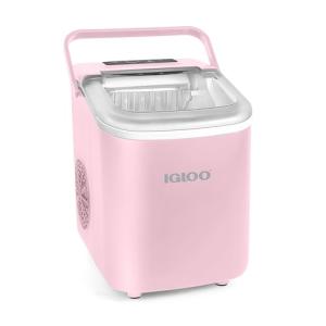 Igloo 26-Pound Automatic Self-Cleaning Portable Countertop Ice Maker Machine with Handle, Pink