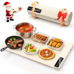 Warming Mat for Food –Electric Food Warming Tray for Buffet withFast Heating Mat with Timer and 4 Heat Levels, Portable Rollable Food Warming Mat for Countertop Portable Heating Pad for Parties Family