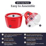 Americana EIM-1400R 1.5 Qt Freezer Bowl Automatic Easy Homemade Electric Ice Cream Maker, Ingredient Chute, On/Off Switch, No Salt Needed, Creamy Ice Cream, Gelato, Frozen Yogurt, Sorbet, Recipe Book