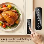 Warming Mat for Food –Electric Food Warming Tray for Buffet withFast Heating Mat with Timer and 4 Heat Levels, Portable Rollable Food Warming Mat for Countertop Portable Heating Pad for Parties Family