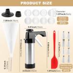 Churro Maker Machine Kit,20-Piece Cookie Press Gun Kit,with 8 Piping Nozzles,8 Cookies Discs & 2 Brushes,Piping Bag,Cake Spatula,Fill Your Own Churros at Home-Cookies Churro Maker
