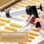 Churro Maker Machine Kit,20-Piece Cookie Press Gun Kit,with 8 Piping Nozzles,8 Cookies Discs & 2 Brushes,Piping Bag,Cake Spatula,Fill Your Own Churros at Home-Cookies Churro Maker
