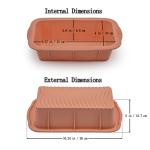 Baocuan 3 pack Silicone Bread Loaf Pans - Baking Mold For Baking Cakes,Brownies,Long loaf of bread Cheesecakes,Homemade Cakes Breads,Meatloaf,Ice brickand and More Set of 3 colors