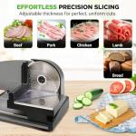 NutriChef Stainless Steel Meat Slicer Blade | Electric Home Meat Slicer Blade Replacement for NUGJ801 | Precision-Cut Serrated Blade for Meat Slicing | 7.83-Inch 0.05-Inch Blade Thickness