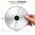 NutriChef Stainless Steel Meat Slicer Blade | Electric Home Meat Slicer Blade Replacement for NUGJ801 | Precision-Cut Serrated Blade for Meat Slicing | 7.83-Inch 0.05-Inch Blade Thickness