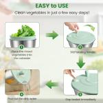 Stainless Steel Salad Spinner 3-in-1, One-Touch Stop and Non-Slip Base, Vegetable Dryer for Kitchens, Parties, and Health-Conscious People, 5.3 Qt