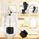 CAROD Classical Butter Churner, 1.5L Glass Jar with Hand Injury Prevention Device & Sifting Lid, 50oz Hand Crank Jar Maker Creates Fresh Homemade Butter within 15 Min, Ideal DIY Kitchen Gift