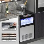 YITAHOME Under Counter Ice Maker Machine 100lbs, ETL & DOE Certificated Commercial Ice Machine Commercial, Big Ice Makers Freestanding for Home Cafe Bar Restaurant 45pcs with 33lbs Storage Bin