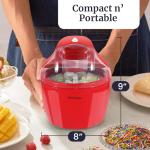Americana EIM-1400R 1.5 Qt Freezer Bowl Automatic Easy Homemade Electric Ice Cream Maker, Ingredient Chute, On/Off Switch, No Salt Needed, Creamy Ice Cream, Gelato, Frozen Yogurt, Sorbet, Recipe Book