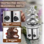 Chocolate Fountain, 4 Tier Chocolate Fondue Fountain Electric Melting Machine for Parties, Nacho Cheese, Ranch, Sauce, Wedding, Chocolate Fountain Machine with 4pcs Stainless Steel Forks(4 LB)