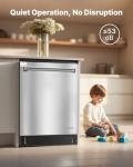 VEVOR 24 Inch Built-In Dishwasher, Stainless Steel Tub, 14 Place Settings and 8 Washing Programs, 23.82 x 25.2 x 33.78 Inch Low-Noise Dishwashing Machine with Upper/Lower Racks and Zoned Storage