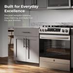 Kenmore 2276843 5.6 cu. ft. Front Control Gas Range Oven with 5 Burners - Fan Convection, Air Fry, Self Clean, Turbo Boil+, Chrome Racks, Cast Iron Grates, Wok Ring, LP Kit - Stainless Steel