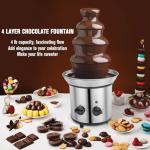 Chocolate Fountain, 4 Tier Chocolate Fondue Fountain Electric Melting Machine for Parties, Nacho Cheese, Ranch, Sauce, Wedding, Chocolate Fountain Machine with 4pcs Stainless Steel Forks(4 LB)