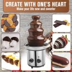 Chocolate Fountain, 4 Tier Chocolate Fondue Fountain Electric Melting Machine for Parties, Nacho Cheese, Ranch, Sauce, Wedding, Chocolate Fountain Machine with 4pcs Stainless Steel Forks(4 LB)