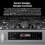 Kenmore 2276843 5.6 cu. ft. Front Control Gas Range Oven with 5 Burners - Fan Convection, Air Fry, Self Clean, Turbo Boil+, Chrome Racks, Cast Iron Grates, Wok Ring, LP Kit - Stainless Steel