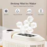 Mesenymm Portable Countertop Ice Maker Machine with Ice Tongs, 8 Cubes in 10 Mins, Compact Mini Ice Maker for Home/Camping/Office Bar/Party/Car