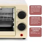 MegaChef 9.5 Quart Electric Counter Top 2 Slice Toaster Oven with Built in Timer, Bake, Broil, Toast (Cream)