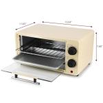 MegaChef 9.5 Quart Electric Counter Top 2 Slice Toaster Oven with Built in Timer, Bake, Broil, Toast (Cream)