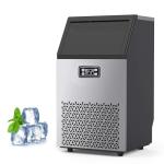 Commercial Ice Maker Machine 150lbs/24H, 33lbs Bin Under Counter Ice Maker, Stainless Steel Freestanding Ice Machine with Self-Cleaning, 3 Cube Sizes, Quiet Compressor for Home Bar Restaurant