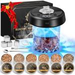 Electric Whiskey Smoker Kit - 7-Color LED, 6 Wood Flavors, Rechargeable Cocktail Smoker for Bourbon, Drinks & Food - Complete Bar Tool Set Gift