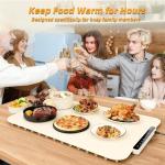 Monteka Warming Mat for Food 24.8"×15", Electric Warming Trays with APP & Button Control, Silicone Fast Heating Mat for Countertop, Rollable Dishwasher Safe Food Warmer for Parties Buffets Home Travel
