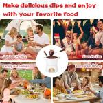 Ceramic Fondue Set with 2 Forks, Premium Tea Light Porcelain Melting Pot for Cheese, Chocolate and Caramel - White