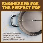 Popsmith Popcorn Popper in Butter - 6 Quart Stovetop Popcorn Machine - Stainless Steel Popcorn Maker Compatible with All Stovetops