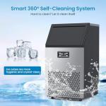 Commercial Ice Maker Machine 150lbs/24H, 33lbs Bin Under Counter Ice Maker, Stainless Steel Freestanding Ice Machine with Self-Cleaning, 3 Cube Sizes, Quiet Compressor for Home Bar Restaurant