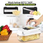 Vegetable Chopper,12-in-1 Multifunctional Food Chopper,Professional Onion Chopper with 7 Blades,Vegetable Cutter with Container for Salad,Potato,Carrot,and Garlic,Essential Kitchen Tool (White)