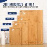 Hiware 4-Piece Bamboo Cutting Board Set