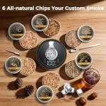 Electric Whiskey Smoker Kit - 7-Color LED, 6 Wood Flavors, Rechargeable Cocktail Smoker for Bourbon, Drinks & Food - Complete Bar Tool Set Gift