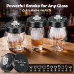 Electric Whiskey Smoker Kit - 7-Color LED, 6 Wood Flavors, Rechargeable Cocktail Smoker for Bourbon, Drinks & Food - Complete Bar Tool Set Gift