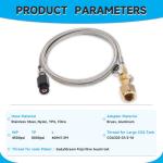 GURUDAR CO2 Tank Adapter with Stainless Steel Hose