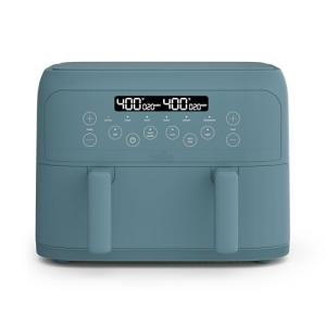 bella 4 Qt TriZone Air Fryer, EverGood™ Ceramic Nonstick Coating, Dual Basket Design w Removable Divider, Digital Touchscreen Control w 6 Preset Cooking Options, 1200 Watt, 3lb Capacity, Surf